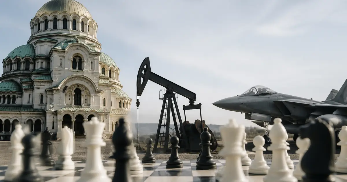 Снимка Copyright © 7kefa.com Майк Джонсън на фона на петролна рафинерия и американски военни самолети.
