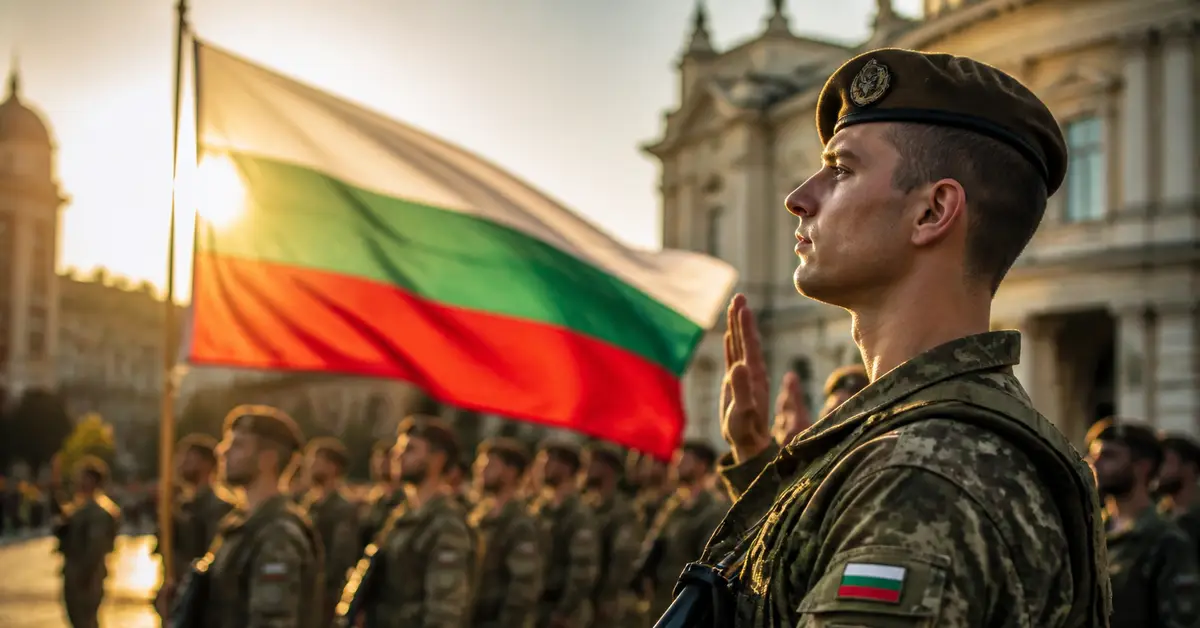 Снимка Copyright © 7kefa.com Български войник отдава чест пред националното знаме на България.