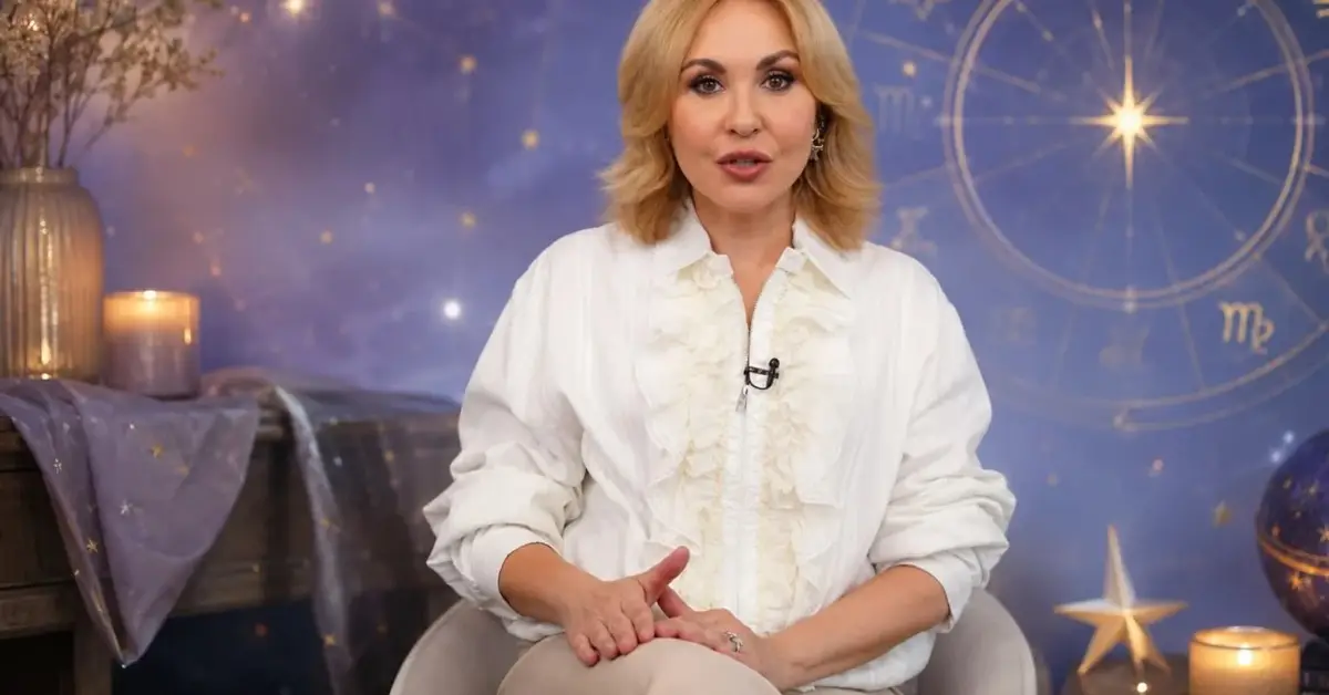 Рак, Дева, Везни и Риби в хороскопа на Василиса Володина за неделя, 13 септември Жена астролог в бяла риза пред фон със зодиакални знаци и свещи.