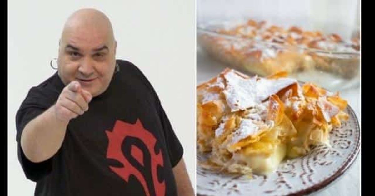 Една по-различа рецепта за баница - сочна, мека и с крем.. любима на Фънки и с ванилия Мъж с тениска на Ордата сочи и апетитна бугаца с пудра захар