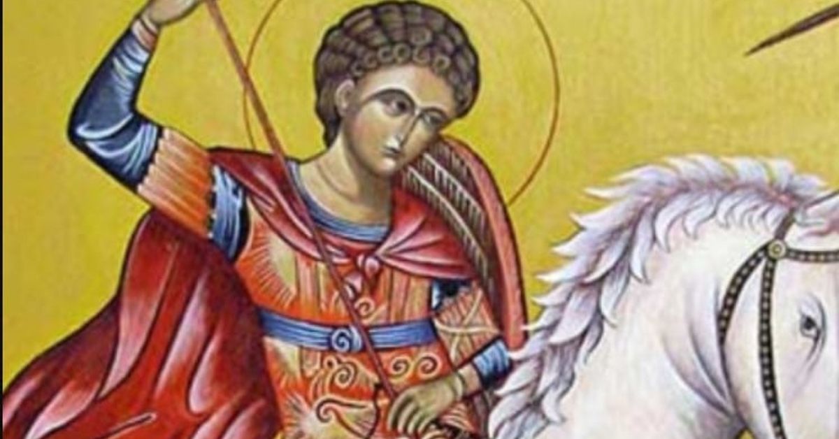 Направете тази бяла магия за здраве и късмет преди края на годината Православна икона на светец на бял кон с копие.