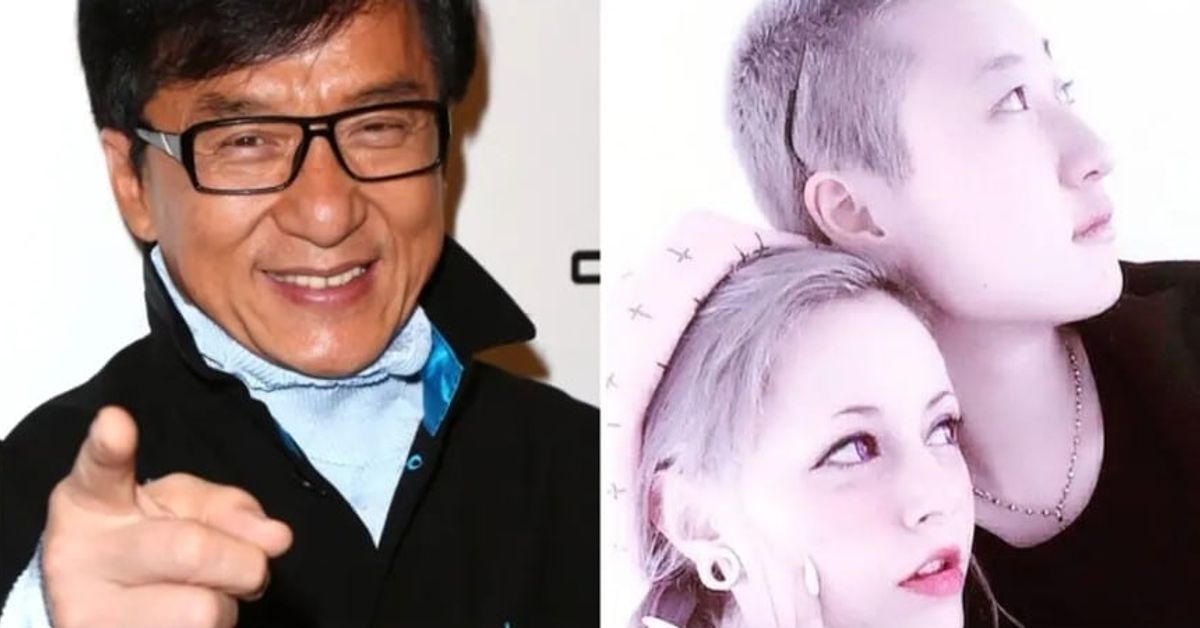 Джеки Чан отказва финансова помощ на дъщеря си, която си пада по жени Джеки Чан усмихнат, до него млада двойка с модерна визия.