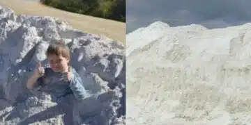 Родители позволиха на сина си да скочи в купчина варовик за ефектна снимка – тя се получи, но момчето го няма! 5