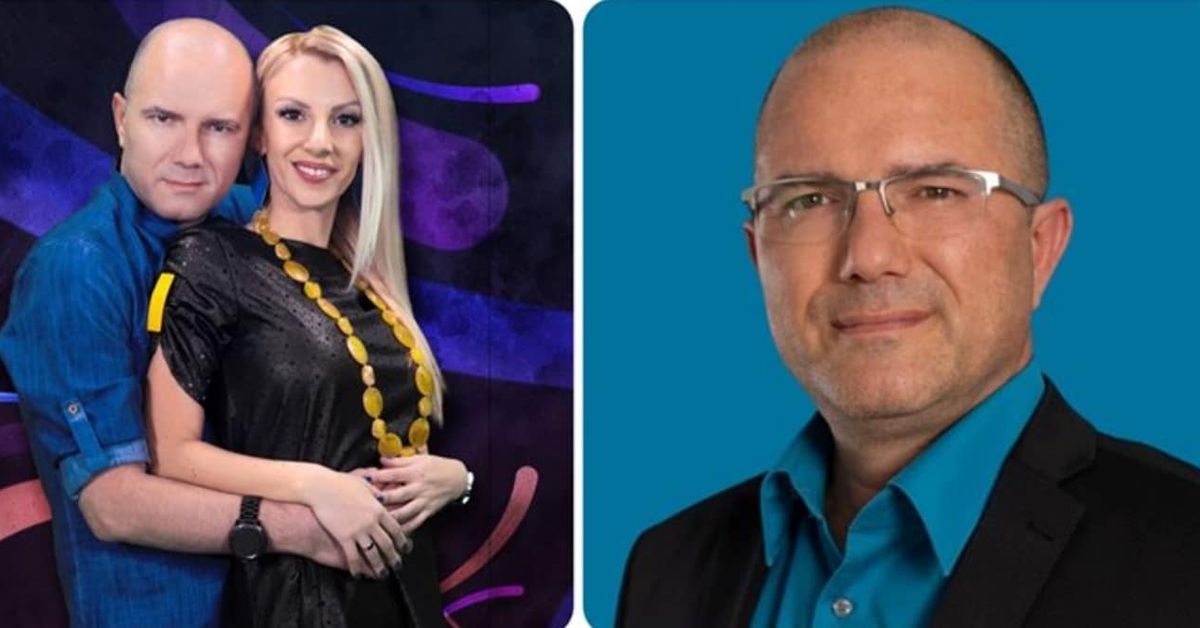 Тъжна вест! Нашият свят напусна един от любимите риалити герои в предаването „Един за друг“ – Гани Колев ВИДЕО Мъж и жена прегърнати, и портрет на мъжа с очила на син фон.