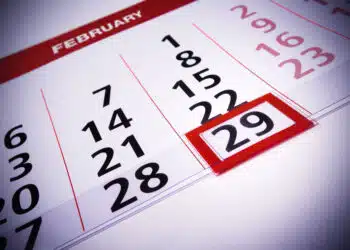February 29th. Date which repeats on leap year. Calendar (rare days) concept.