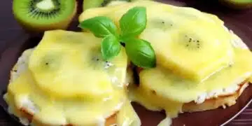 Става съвършено: вкусно свинско месо под киви и кашкавал 2