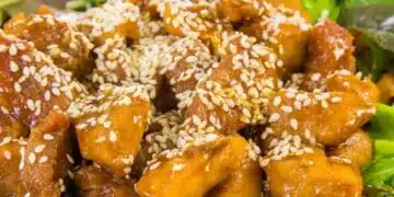 Мариновано свинско месо с вкусен сусам 5