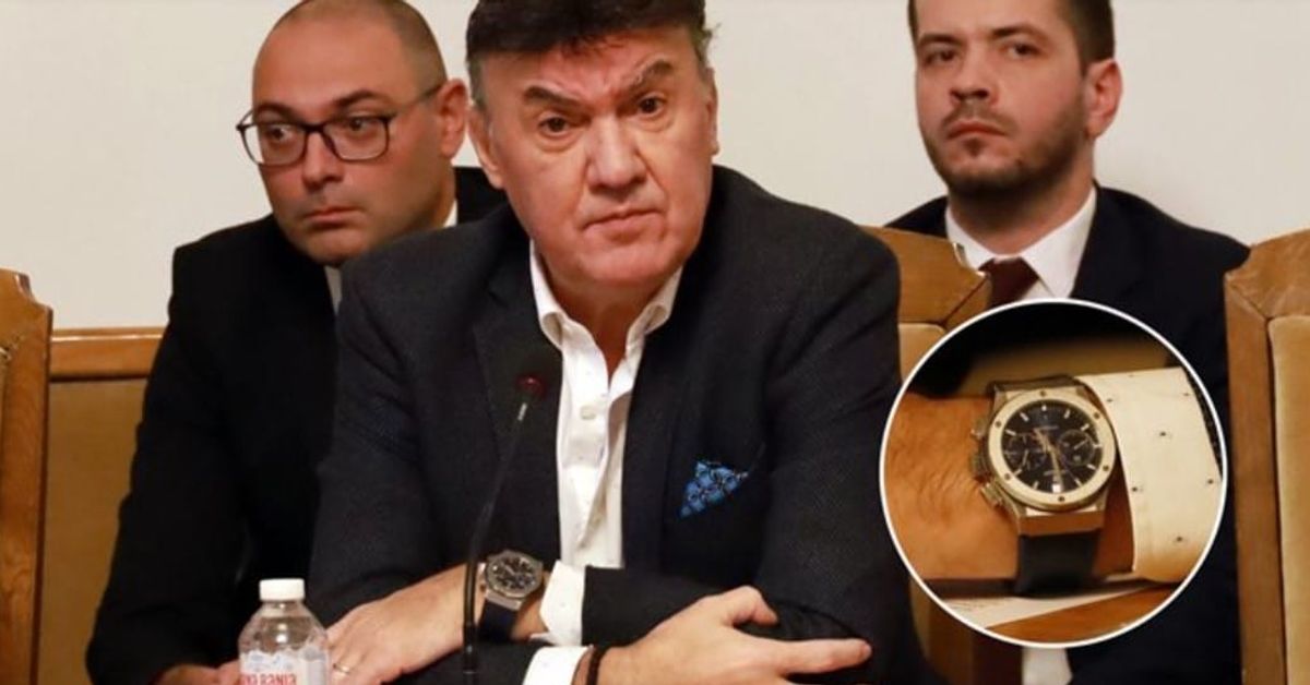 Страшен лукс! Ето какво свързва Васил Божков, Радостин Василев, Боби М и митрополит Николай Трима мъже в костюми на среща, с близък план на ръчен часовник.