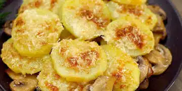 Истински шедьовър – печени картофи с гъби и сос 10