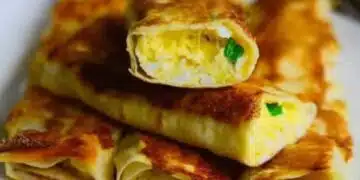 Пълнен лаваш „тръбичка“ с кашкавал и яйца (Рецепта) 1