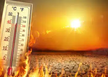 Heat Temperature - Thermometer, Warm Sun And Dry Soil - Extreme Climate - contain 3d Rendering