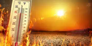 Heat Temperature - Thermometer, Warm Sun And Dry Soil - Extreme Climate - contain 3d Rendering