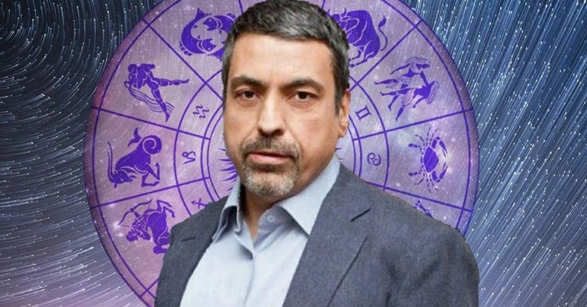 Близнаци, Лъв, Дева, Скорпион в хороскопа на Павел Глоба за 27 януари, понеделник - какво предстои за всички зодии Мъж с брада и сив костюм пред зодиакален кръг и звездно небе.