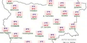 Ето какво ще бъде времето утре, 28 ноември 10