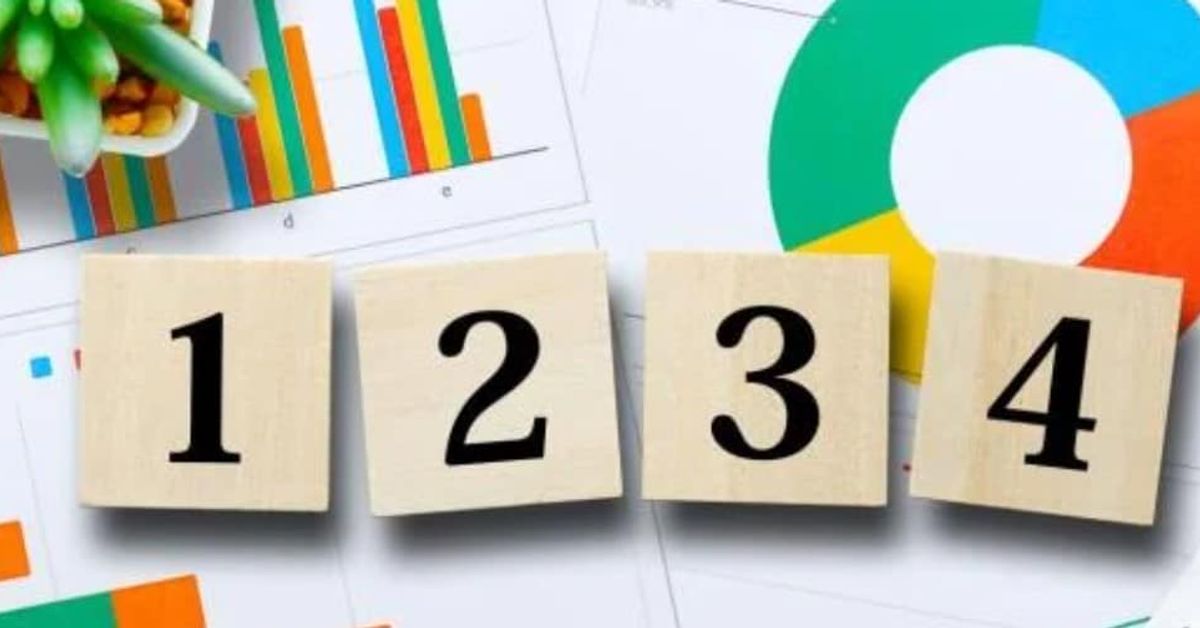 Какво означава, когато сте последвани от числото 1234? Много хора го избират за своя парола и причината е по-важна, отколкото си мислите Дървени блокове с числа 1, 2, 3, 4 на фон с бизнес графики.