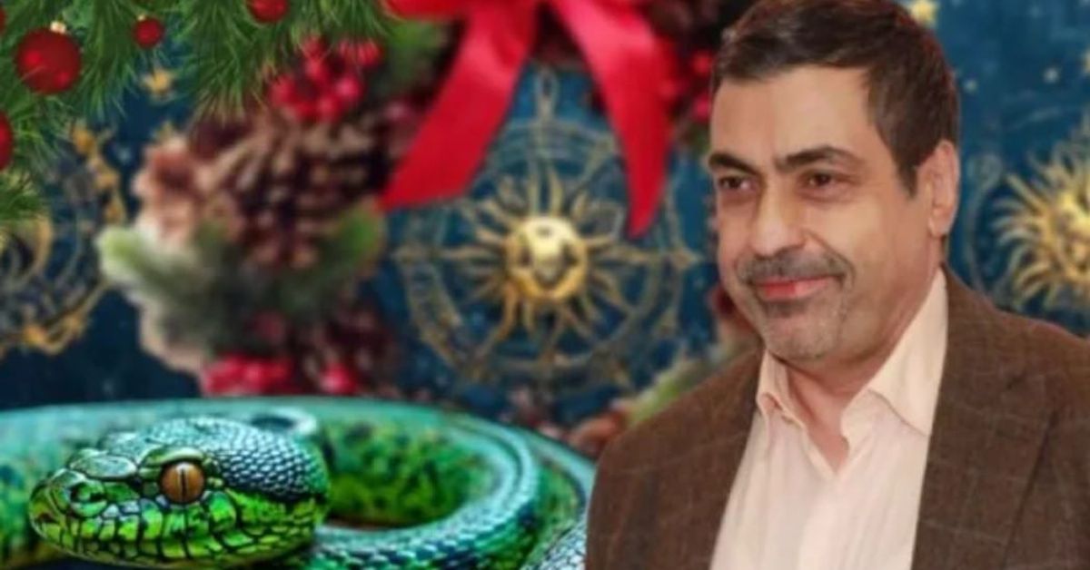 Астрологът Павел Глоба категорично назова 3 зодии, които ще бъдат обсипани с даровете на СЪДБАТА съвсем скоро Усмихнат мъж, зелена змия и празничен фон с коледни украси и слънчев символ.