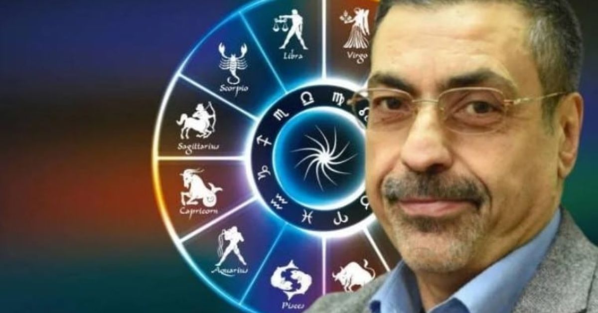 Телец, Везни, Рак и Лъв в хороскопа на Павел Глоба за вторник, 28 януари Мъж с очила и мустаци пред светещ зодиакален кръг.
