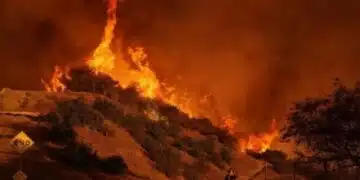 Ураганните ветрове в Калифорния предизвикаха нов голям пожар 2