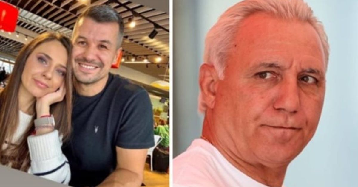 Новият мъж до Бестие Сабри се оказа бивш зет на Христо Стоичков Усмихната млада двойка и възрастен мъж с бяла коса в колаж от снимки.