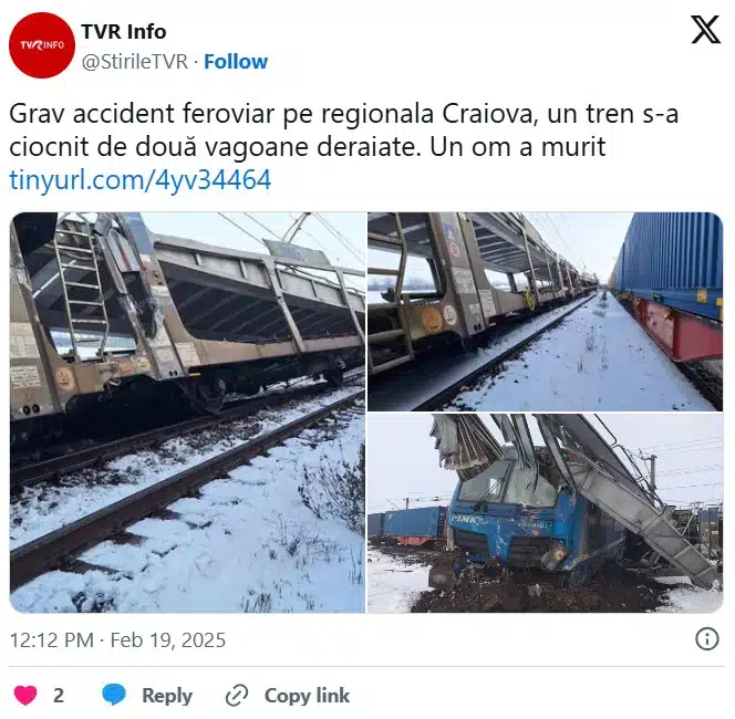 Огромна трагедия! В тежка влакова катастрофа загина машинист на българската фирма "ПИМК" край Крайова 1