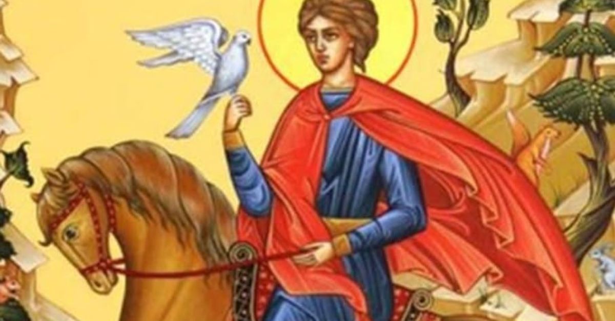 Днес, 1 февруари е голям празник, повод да почерпят имат 13 красиви имена, нека да са здрави и щастливи! Православна икона на млад светец на кон, държащ бял гълъб.
