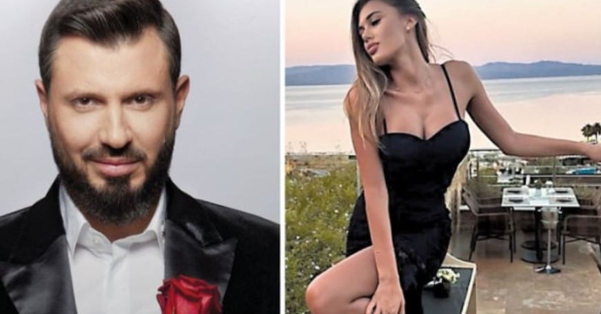 Ерген ли е наистина Мартин или има жена до себе си? Ето какво се шушука в мрежата Мъж с брада и роза до жена в черна рокля на тераса с морски пейзаж.