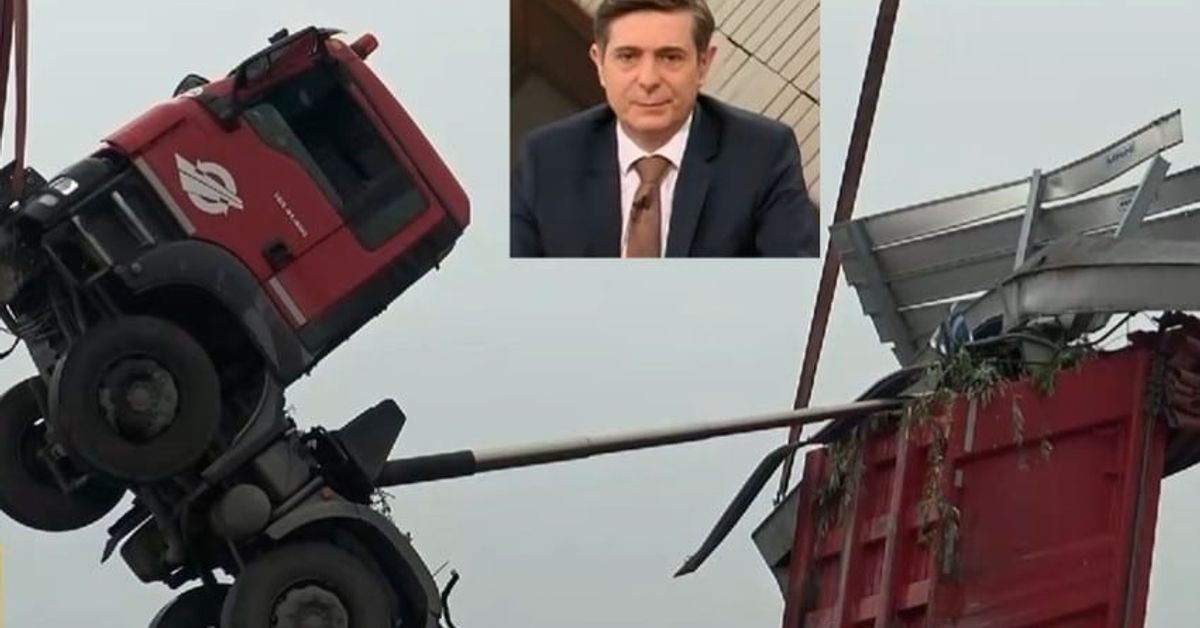 Виктор Николаев с топ коментар от ефира: след като видях този умник, се запитах дали съм учил физика Новинарски репортаж за инцидент с червен камион и телевизионен водещ.