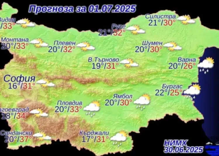Посрещаме 1 юли в страната с температури от 18 до 37 градуса на места 1