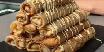 Крехки и вкусни: палачинки с пълнеж Рафаело. Винаги пека двойна порция по тази рецепта 15