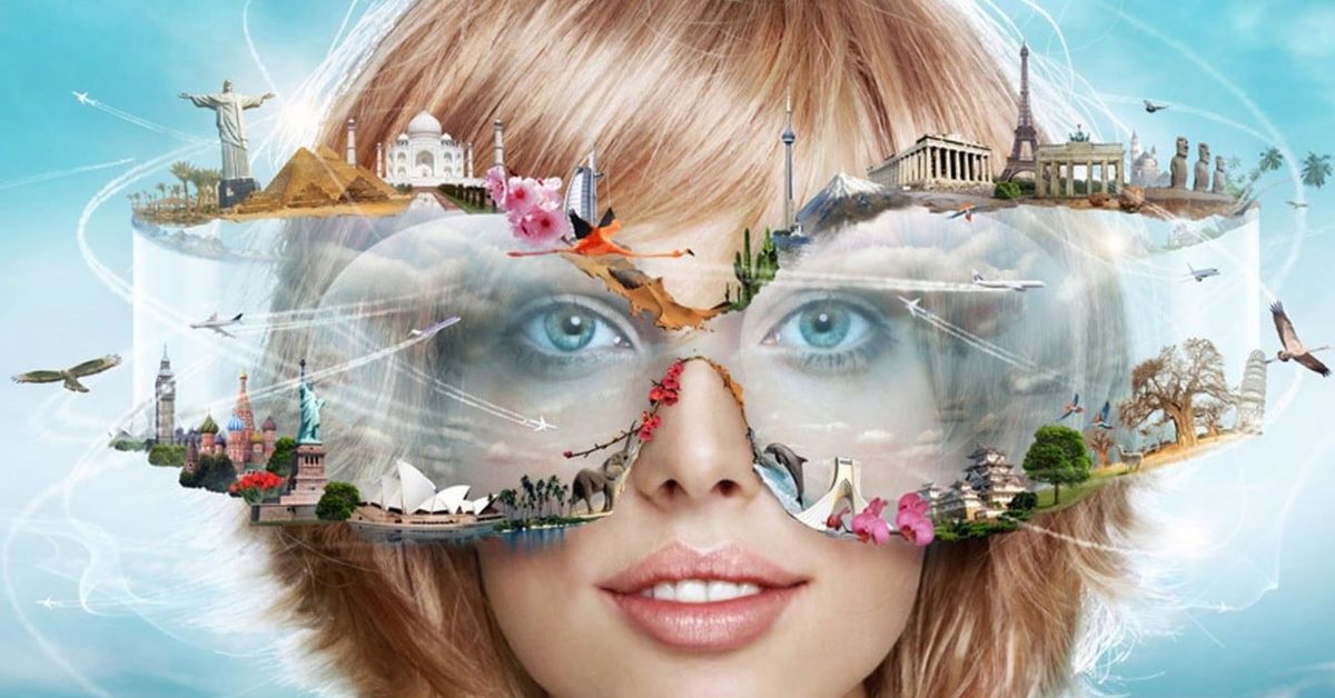 Космически тласък: 4 зодиакални знака, които ще успеят да променят реалността си през август 2025 г. Жена с очила от световни забележителности и природа, символизиращи пътешествия.