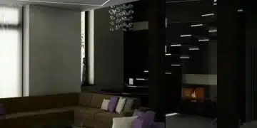 Модерен интериор с тъмен дизайн