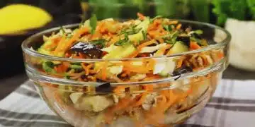 Салата с моркови и зеленчуци