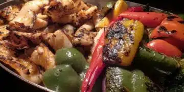 Скара с месо и зеленчуци