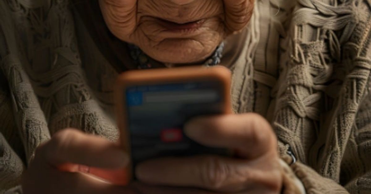 Стана ясен размерът на вдовишката пенсия в страната Възрастна жена със сбръчкани устни държи и разглежда смартфон.