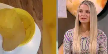 Жълт контейнер с неясно съдържание.