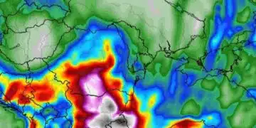 Метеорологична карта с циклон