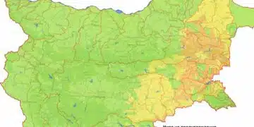 Карта на България с предупреждения