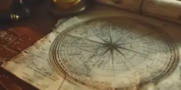 Стара карта с астрономски данни.