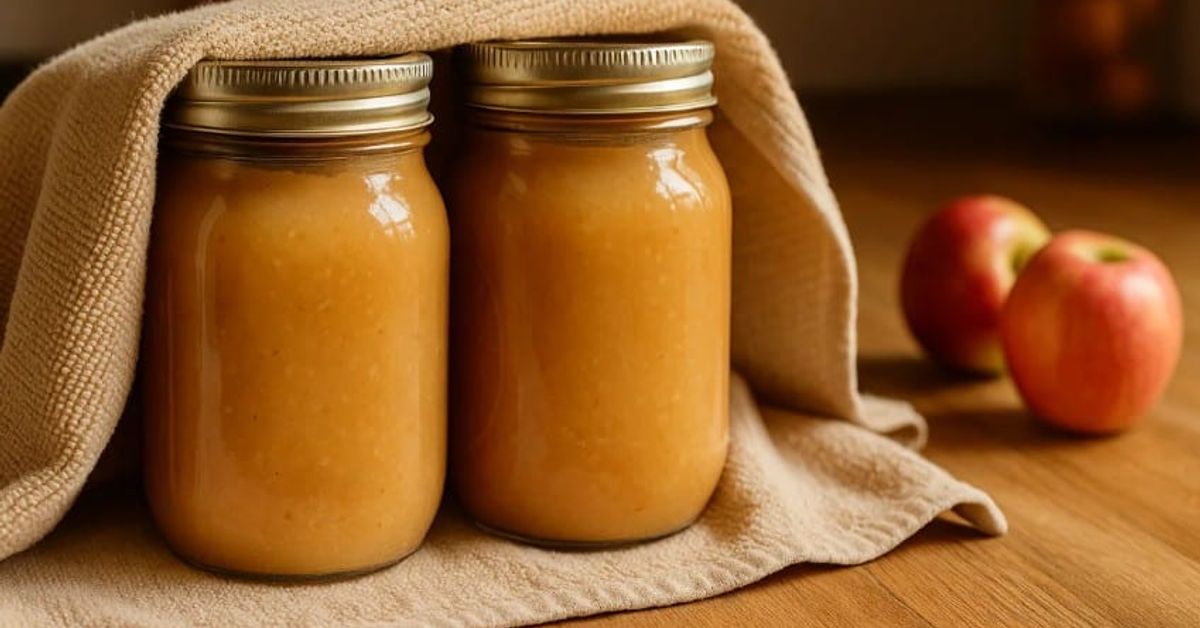 Домашно ябълково пюре за зимата: просто, вкусно и без добавки Два буркана с ябълково пюре
