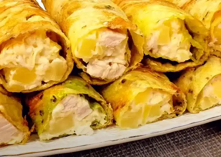 Рулца с пилешко и сирене