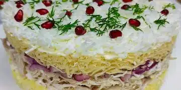 Салата с нар и яйца