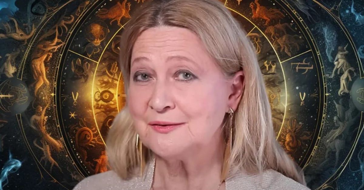 Лъв, Стрелец, Телец и Дева в хороскопа на Тамара Глоба за петък, 5 юни Портрет на жена пред златист и син астрологичен зодиакален кръг