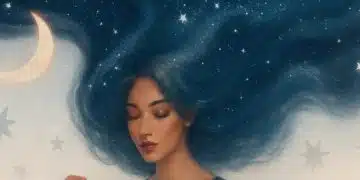 Жена с коса от звезди.
