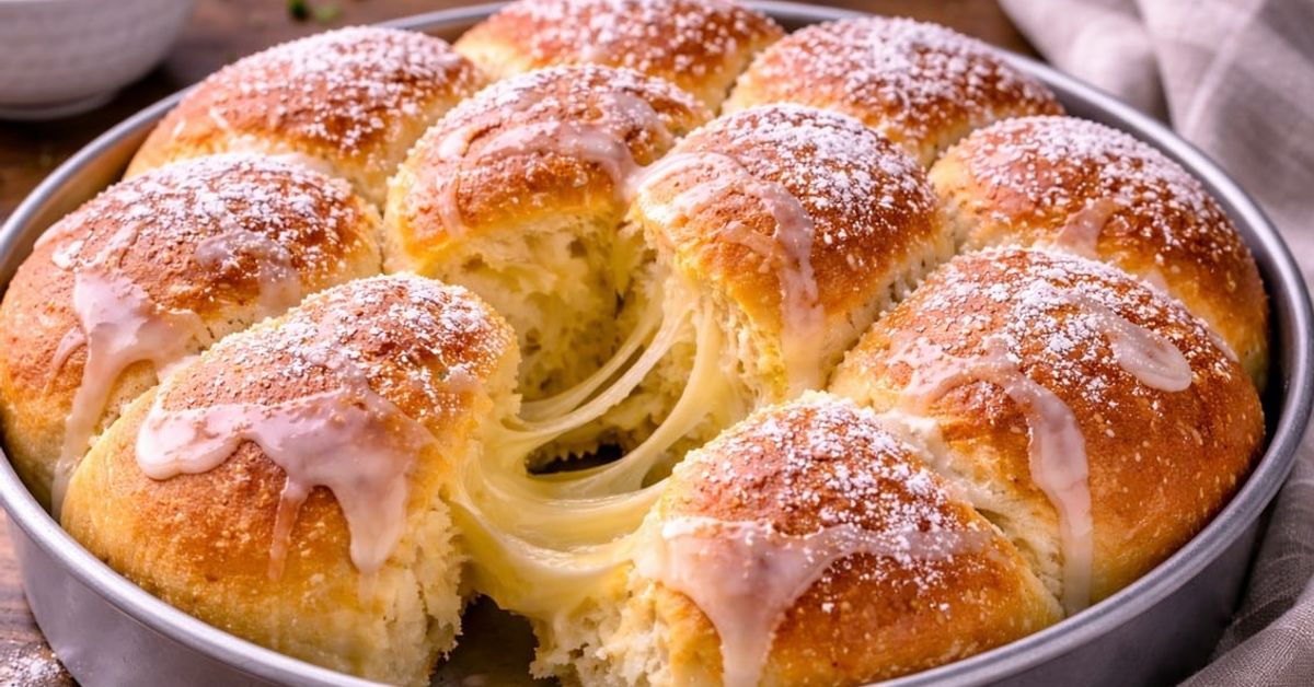 Разбийте оцет и мляко – забравена рецепта от 60-те години: Вкусна погача, която винаги се получава пухкава Златни кифлички с глазура и пудра захар, разкриващи теглещ се пълнеж.