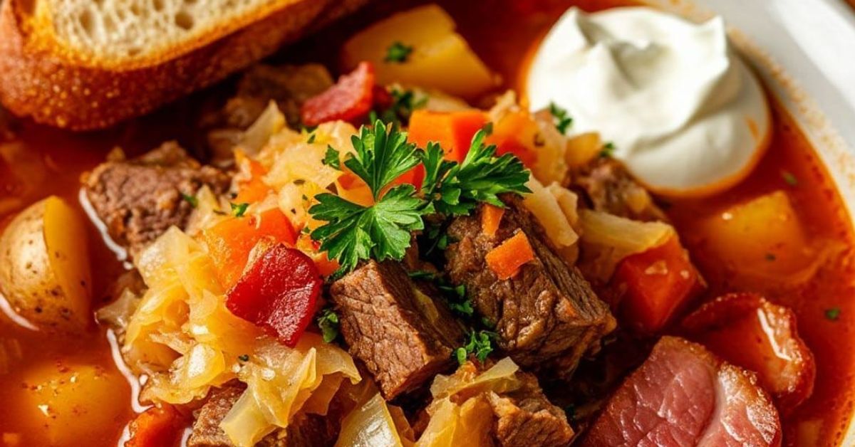 Опитах я веднъж и се влюбих: шчи с кисело зеле – гъста, богата и истински затопляща супа Апетитна купа с богата яхния от месо, зеле, картофи и заквасена сметана.
