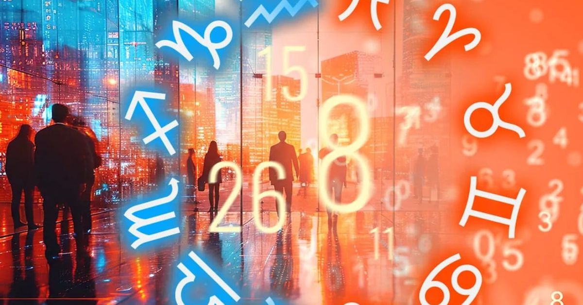 Нумерология на седмицата: Как да избегнем манипулацията от 16 до 22 март Колаж със зодии, числа и хора в градски пейзаж, символизиращ съдбата